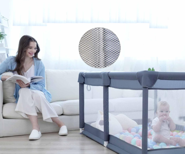 Бебешка кошара за игра + 2 Подаръка - двулицево килимче + топки за игра| Просторна, безопасна и сгъваема кошара за бебе и малко дете – лесна за почистване, подходяща за дом и двор, изгодна цена