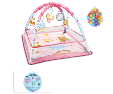 Бебешка активна гимнастика 3в1 – постелка и кът за игра + ПОДАРЪК Топки за игра