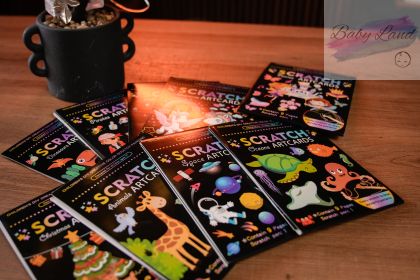 Комплект 3 двустранни книжки за оцветяване + ПОДАРЪК флумастри – креативни занимания за деца | Скреч ефекти, картинки… – детайл 1