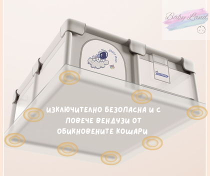 Бебешка кошара за игра 120×120 + 3 ПОДАРЪКА – Двулицево Килимче с XPE Пяна, ТОПКИ за игра и ДРЪЖКИ за изправяне… – детайл 3