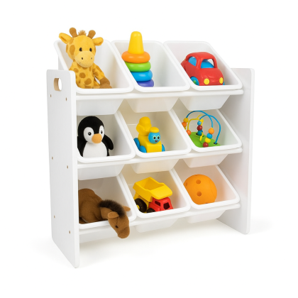 Етажерка за играчки GINGER HOME с 9 Кутии за Съхранение WHITE JWTR-3006