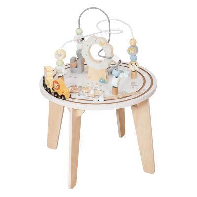Детска Дървена Образователна Маса с Лабиринт и Мъниста GINGER HOME, 40x40x54 см