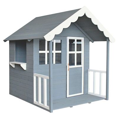 Дървена Детска Къща GINGER HOME, 139x143.5x149 см, за Игри на Открито в Двора и Градината