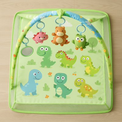 Активна гимнастика за бебе 3 в 1 – постелка и кът за игра с арки + 50 цветни топки ПОДАРЪК