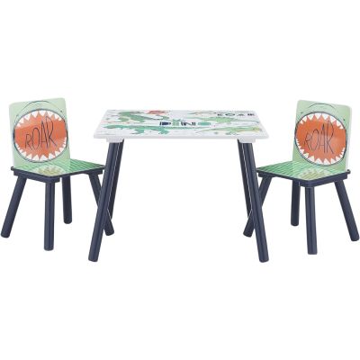 Детска Маса със Столчета GINGER HOME за Рисуване, Игра, Хранене, Дървена, DINOSAUR