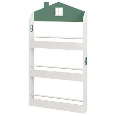 Детска Етажерка за Книги и Играчки GINGER HOME – Къщичка, 3 Рафта, Дърво, 60x12x106 см