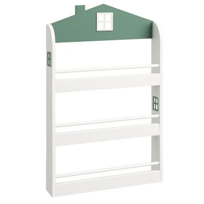 Детска Етажерка за Книги и Играчки GINGER HOME – Къщичка, 3 Рафта, Дърво, 60x12x106 см