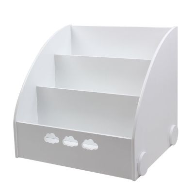 Детска Етажерка GINGER HOME с 3 Отделения за Съхранение на Книжки, Облак, Бяла