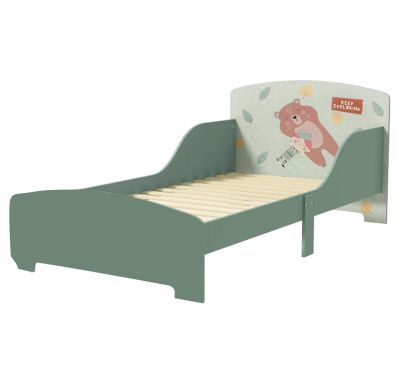 Детско Легло GINGER HOME, Защита от Падане, Дървено, Подматрачна Рамка 70х140 см, FOREST