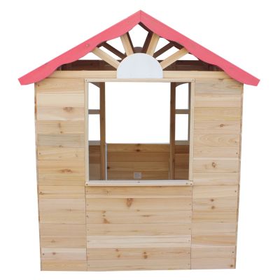 Детска дървена къщичка за игра на открито GINGER HOME – за двор и градина, 115×102×129 см